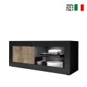 Mueble de TV moderno industrial madera negra 140cm Diver NP Basic Venta