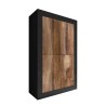 Aparador diseño industrial 4 puertas negro mate y madera Novia NP Basic Oferta