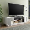 Mueble de TV salón blanco brillante moderno 138cm Dener Ice Descueto