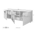 Mueble para TV de 3 puertas en roble, diseño geométrico, Brema RS Vittoria. Catálogo