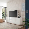 Mueble para TV de 3 puertas blancas brillantes moderno Jupiter WH T2 Promoción