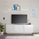 Mueble para TV de 3 puertas blancas brillantes moderno Jupiter WH T2 Descueto