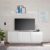 Mueble para TV de 3 puertas blancas brillantes moderno Jupiter WH T2 Descueto