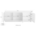 Mueble para TV de 3 puertas blancas brillantes moderno Jupiter WH T2 Stock