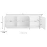 Mueble para TV de 3 puertas blancas brillantes moderno Jupiter WH T2 Stock