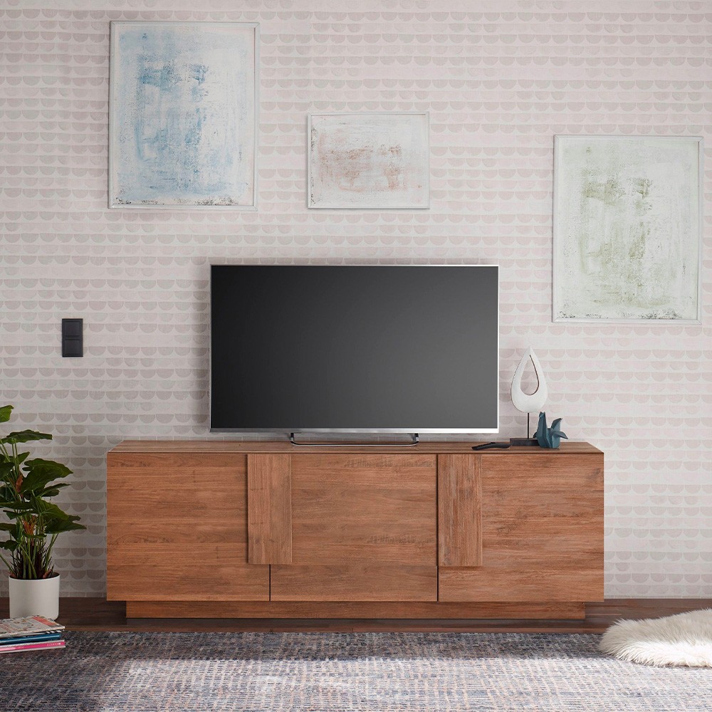 Mueble para la TV sala de estar moderno de madera con 3 puertas para TV, Jupiter MR T2.