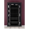 Librería de salón moderna de columna de madera negra con 2 puertas Albus NR Descueto