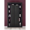 Librería de salón moderna de columna de madera negra con 2 puertas Albus NR Rebajas