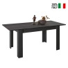 Mesa de comedor extensible negra de 90x137-185cm en madera Avant Rimini. Venta