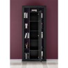 Librería negra moderna de columna en madera 217 cm con puerta central Jote NR. Rebajas
