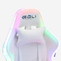 Silla gaming luces LED RGB silla ergonómica con 2 cojines Pixy Junior Compra