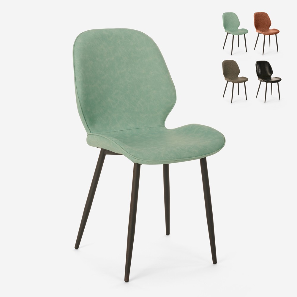 Silla de cocina de cuero sintético de diseño moderno Lyna