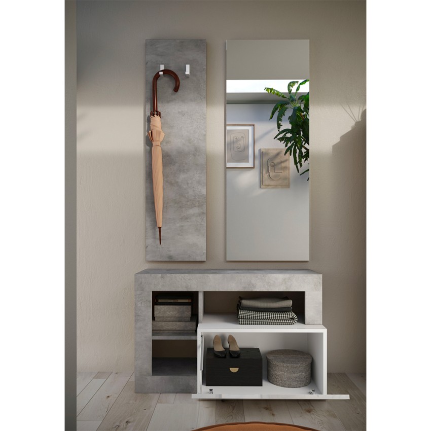 Mueble recibidor moderno con espejo y cajones, ideal la entrada de tu casa.  ¡Cómpralo HOY al pre…