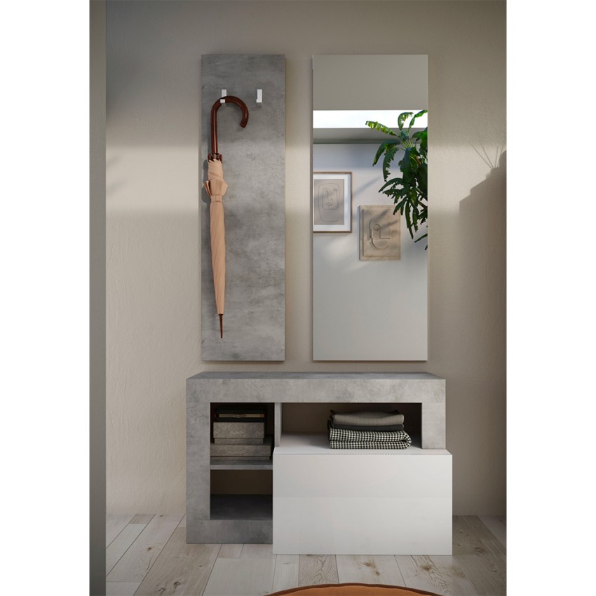 Conjunto de muebles de entrada moderno zapatero perchero espejo Claire Promoción