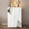 Aparador mueble recibidor blanco brillante 2 puertas espejo Elise Descueto