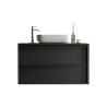 Mueble baño suspendido suelo lavabo y 2 cajones negro moderno Bloom 92 n Stock