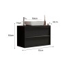 Mueble baño suspendido suelo lavabo y 2 cajones negro moderno Bloom 92 n Coste