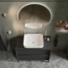 Mueble baño suelo suspendido moderno negro dos cajones y lavabo Bloom 79. Precio