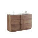 Mueble lavabo suelo 3 cajones madera doble lavabo 122x47x86cm Duet T Venta