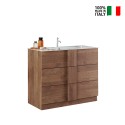 Mueble baño de suelo de madera 3 cajones con lavabo de cerámica Etoile. Catálogo