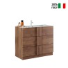 Mueble baño de suelo de madera 3 cajones con lavabo de cerámica Etoile. Catálogo