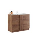 Mueble baño de suelo de madera 3 cajones con lavabo de cerámica Etoile. Elección