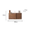 Mueble baño de madera 2 cajones suspendido con lavabo cerámico Miel Precio