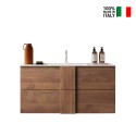 Mueble baño de madera 2 cajones suspendido con lavabo cerámico Miel Catálogo