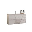 Mueble baño 2 cajones suspendido con lavabo blanco brillante Kelly Características