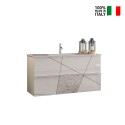 Mueble baño 2 cajones suspendido con lavabo blanco brillante Kelly Stock