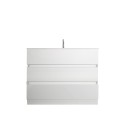 Mueble baño de suelo moderno blanco brillante 3 cajones y lavabo Joey Modelo