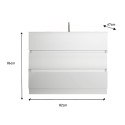 Mueble baño de suelo moderno blanco brillante 3 cajones y lavabo Joey Precio
