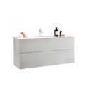Mueble baño suspendido moderno lavabo 2 cajones blanco brillante Add Elección