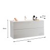 Mueble baño suspendido moderno lavabo 2 cajones blanco brillante Add Medidas