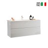Mueble baño suspendido moderno lavabo 2 cajones blanco brillante Add Descueto