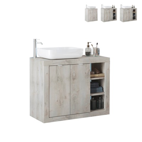 Mueble baño moderno madera blanca 2 puertas con lavabo Griff Promoción