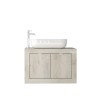 Mueble baño suspendido con lavabo y 2 puertas en madera blanca moderno Alon Precio
