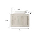 Mueble baño suspendido con lavabo y 2 puertas en madera blanca moderno Alon 