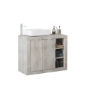 Mueble baño moderno madera blanca 2 puertas con lavabo Griff Características