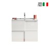 Mueble baño suspendido blanco brillante con lavabo y 3 cajones Gambit Dama Modelo