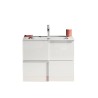 Mueble baño suspendido blanco brillante con lavabo y 3 cajones Gambit Dama Precio