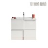 Mueble baño suspendido blanco brillante con lavabo y 3 cajones Gambit Dama Oferta