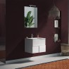 Mueble baño suspendido blanco brillante con lavabo y 3 cajones Gambit Dama Catálogo