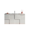 Mueble baño suspendido blanco brillante con lavabo y 3 cajones Gambit Dama Características