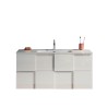 Mueble baño suspendido blanco brillante con lavabo y 3 cajones Gambit Dama Características