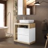 Mueble baño moderno de suelo 2 cajones madera blanca y lavabo Jarad BW Catálogo