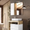 Espejo baño columna 1 puerta luz LED madera blanca roble Pilar BW Catálogo