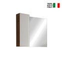 Espejo baño columna 1 puerta luz LED madera blanca roble Pilar BW Modelo