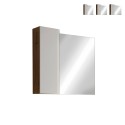 Espejo baño columna 1 puerta luz LED madera blanca roble Pilar BW Oferta