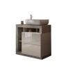 Mueble baño de suelo lavabo 2 cajones blanco gris cemento Jarad BC Precio